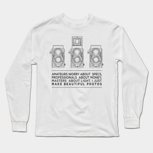 Vintage Retro Twin-Lens Reflex Camera With Text Quotation Long Sleeve T-Shirt